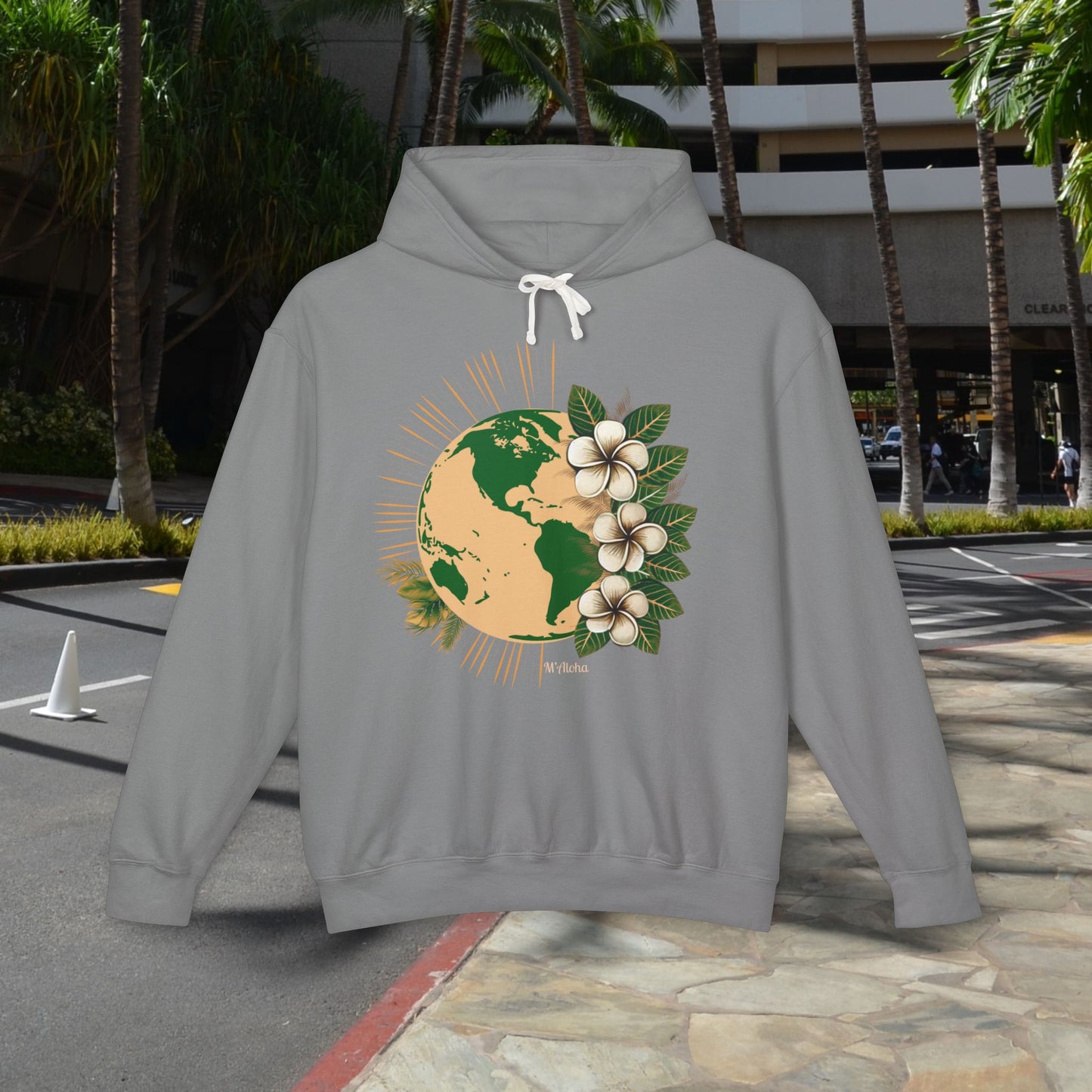 M'Aloha brown Earth Lightweight Hooded Sweatshirt