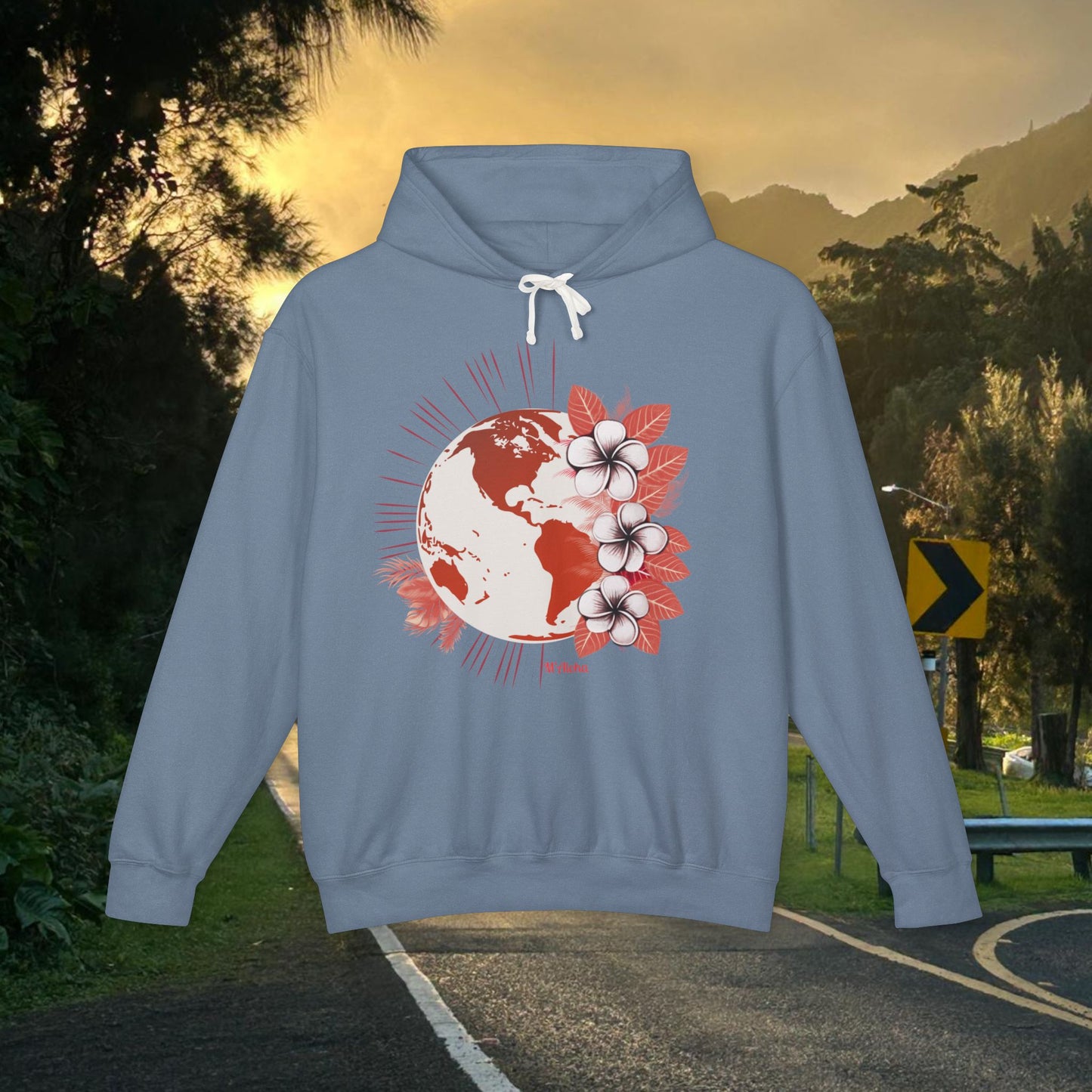 M'Aloha red Earth Lightweight Hooded Sweatshirt