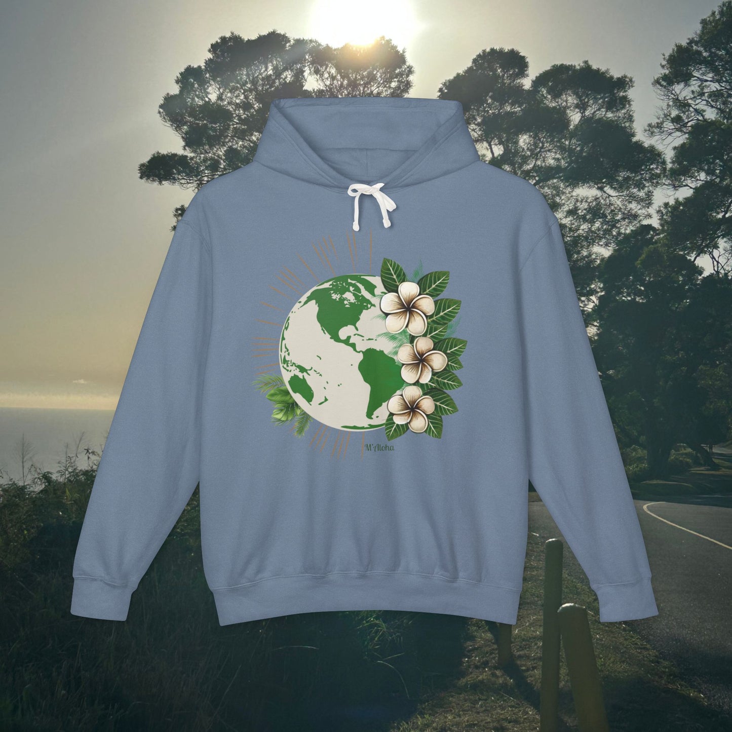 M'Aloha green Earth Lightweight Hooded Sweatshirt