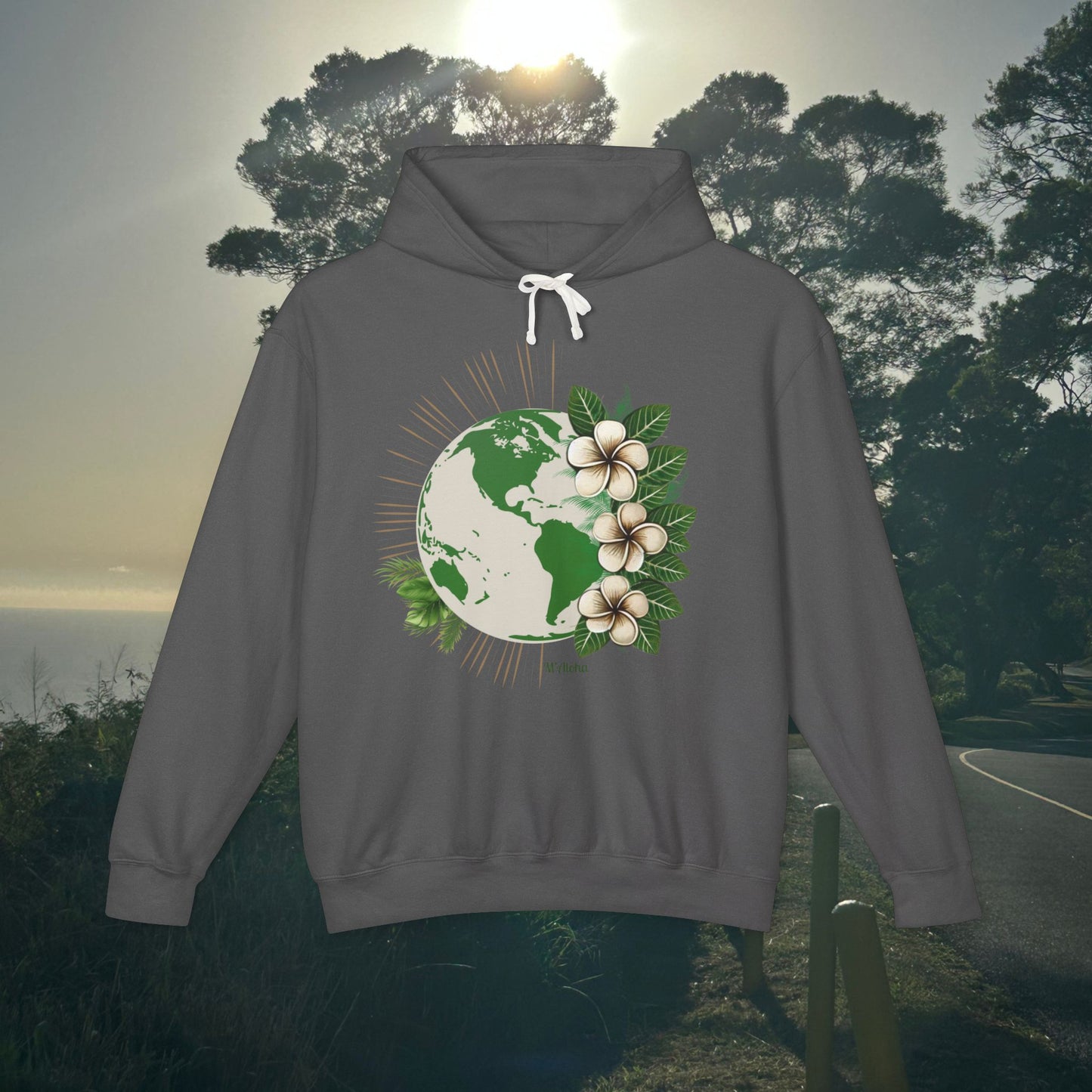 M'Aloha green Earth Lightweight Hooded Sweatshirt