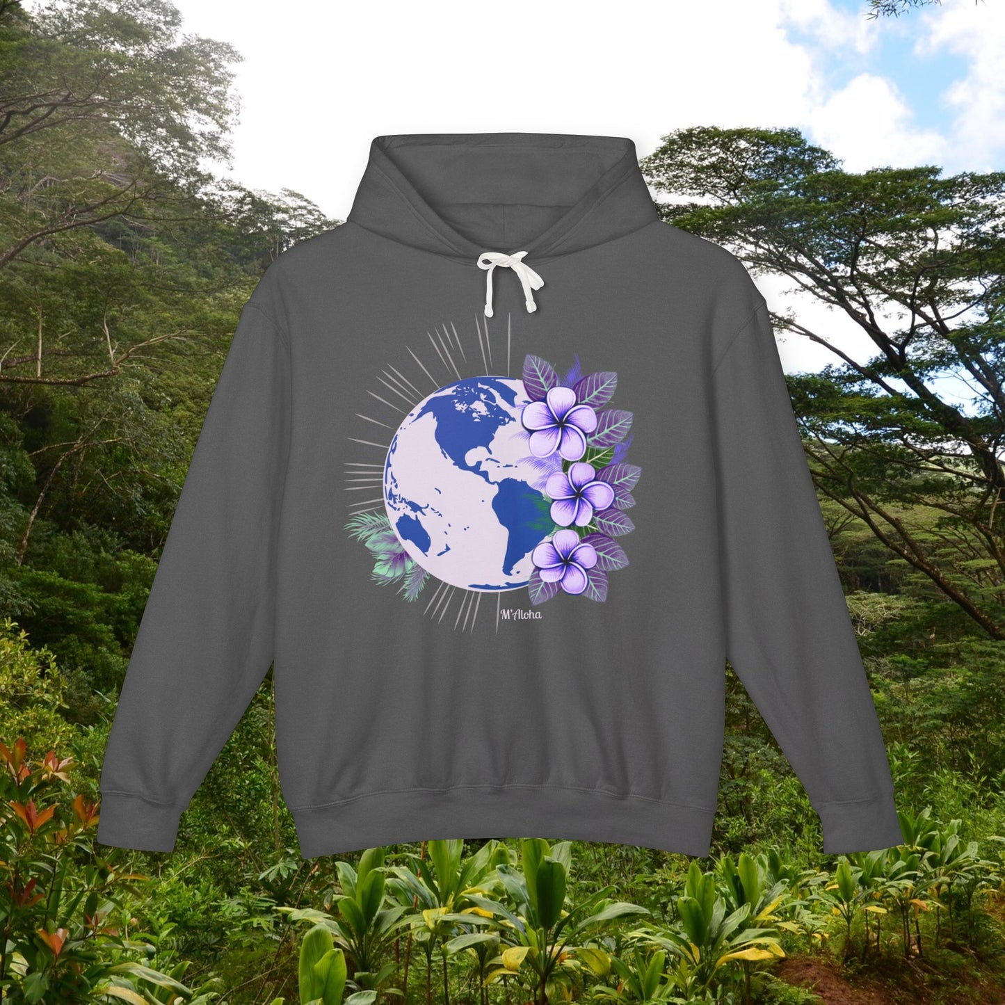 M'Aloha blue Earth Lightweight Hooded Sweatshirt
