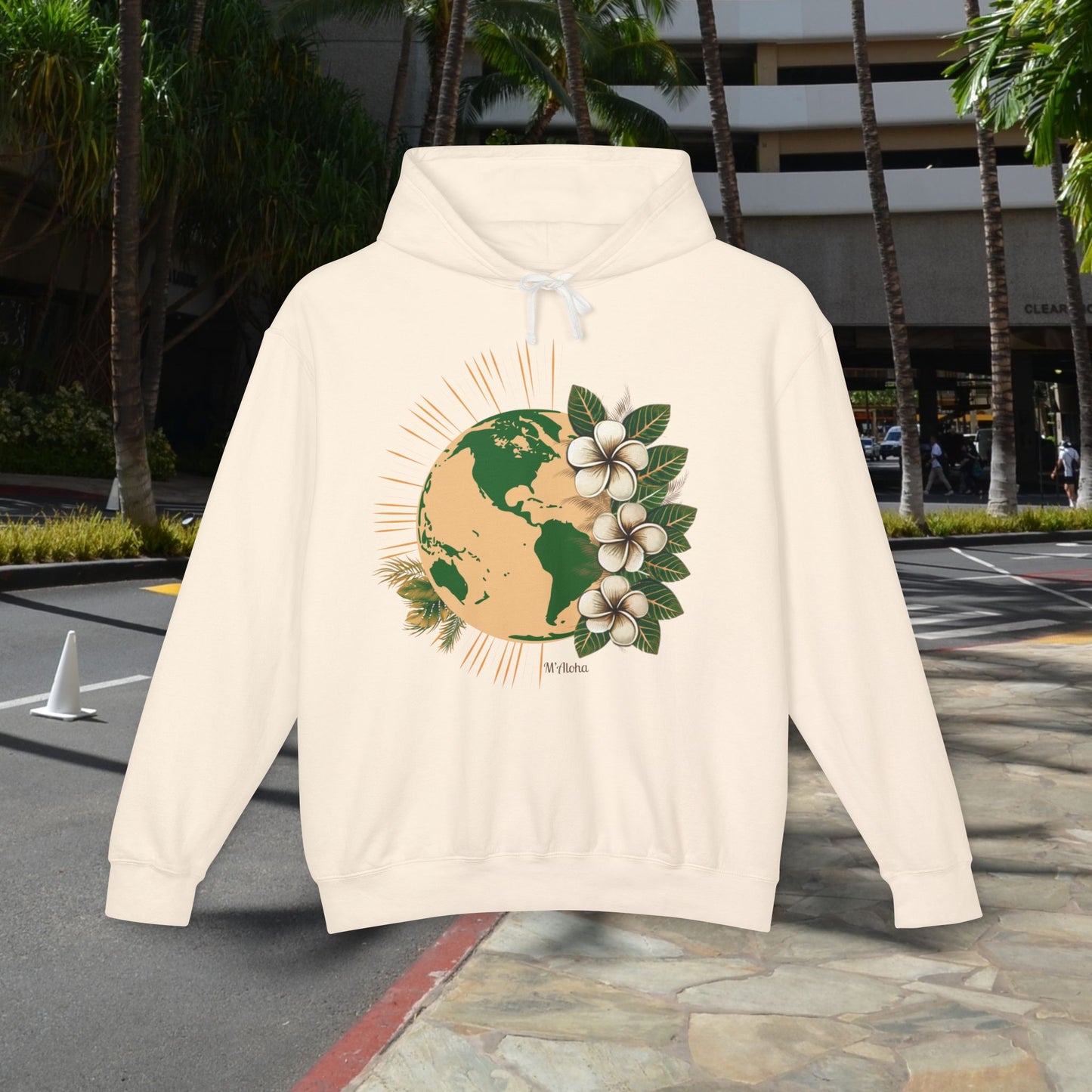 M'Aloha brown Earth Lightweight Hooded Sweatshirt
