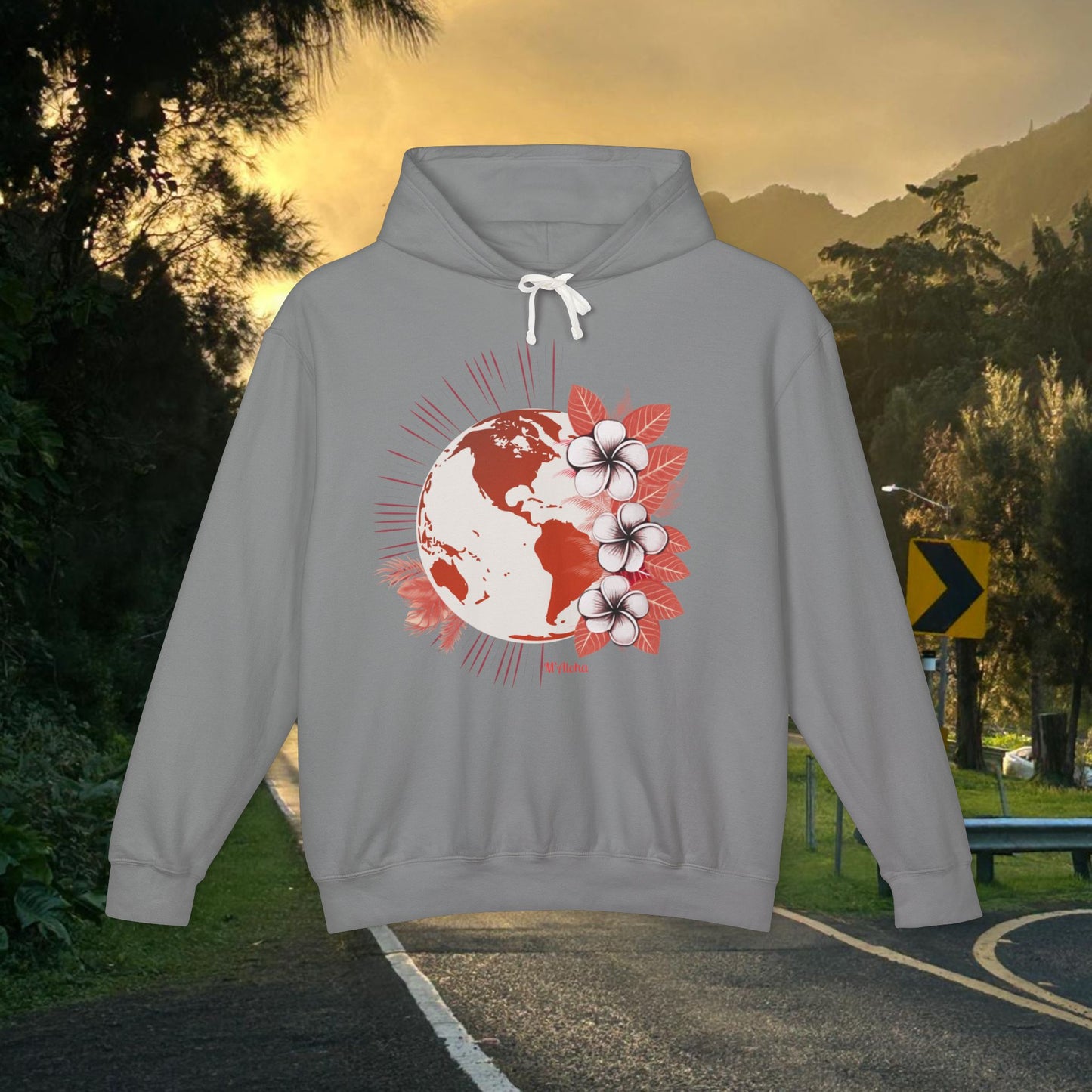 M'Aloha red Earth Lightweight Hooded Sweatshirt