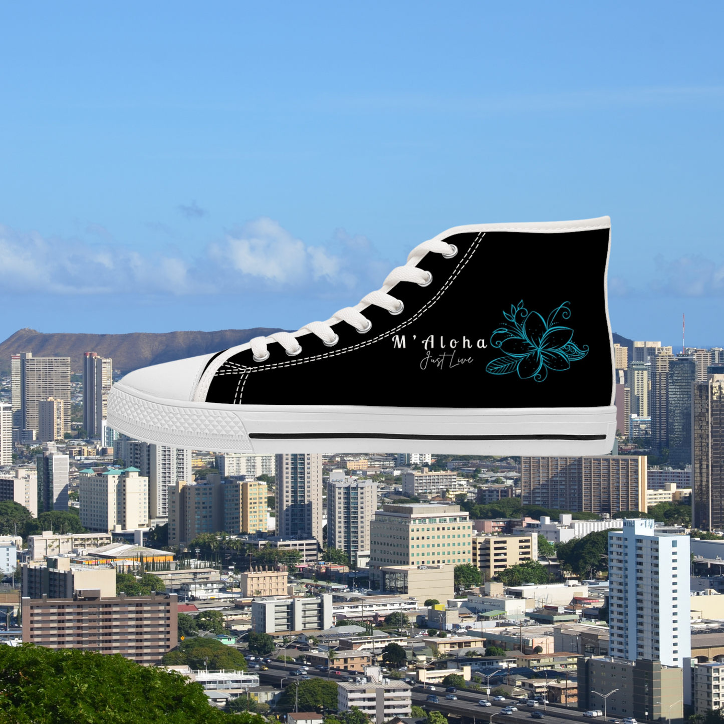 Ocean Blossom Women's High Top Sneakers