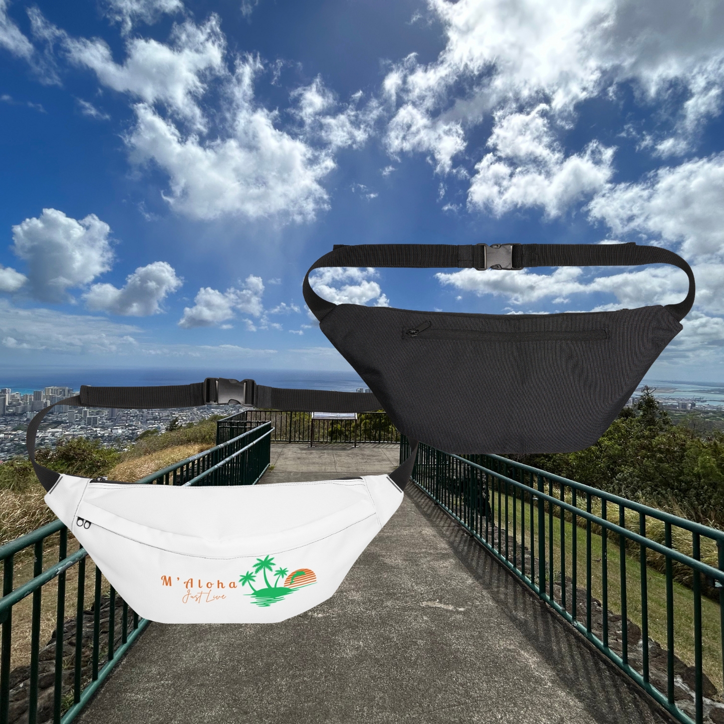 M'Aloha Sunset - Large Fanny Pack White