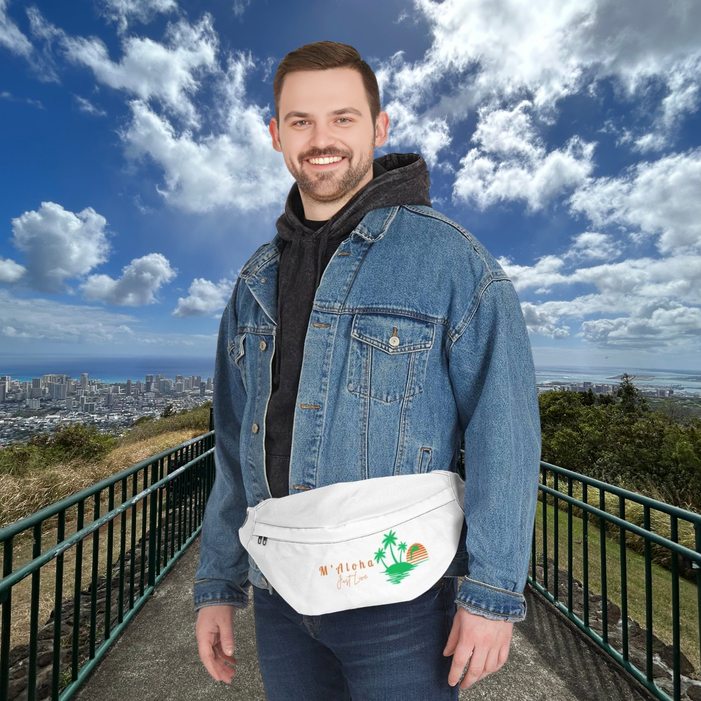 M'Aloha Sunset - Large Fanny Pack White