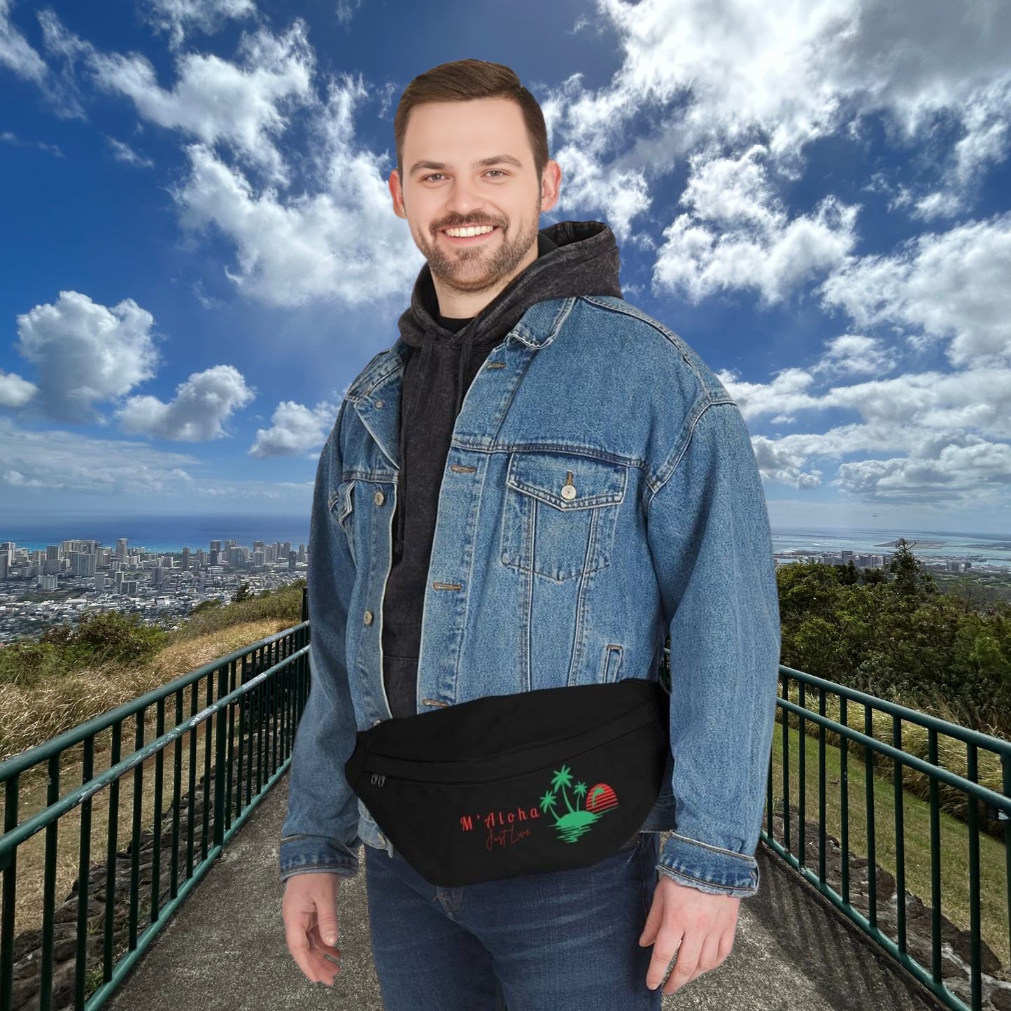 M'Aloha Sunset - Large Fanny Pack Black