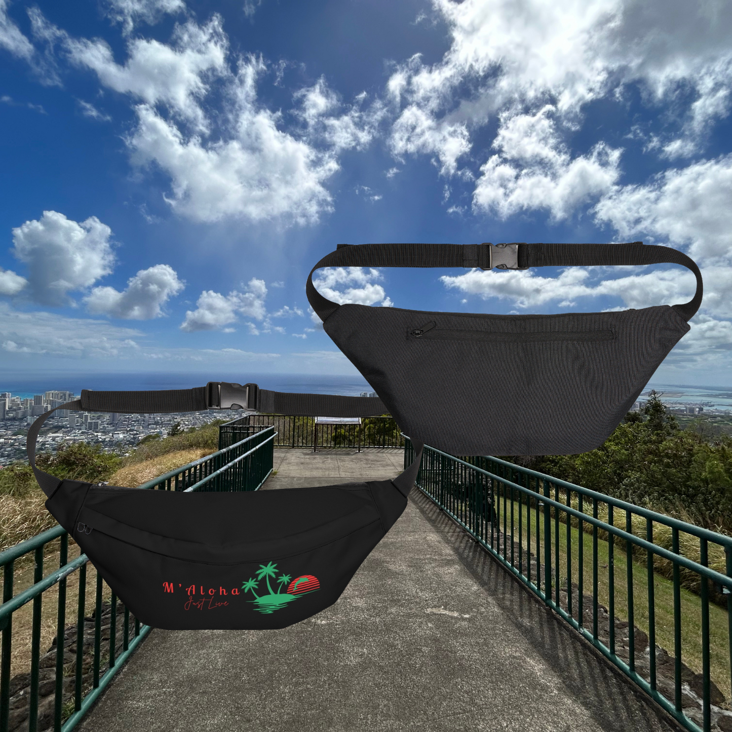 M'Aloha Sunset - Large Fanny Pack Black