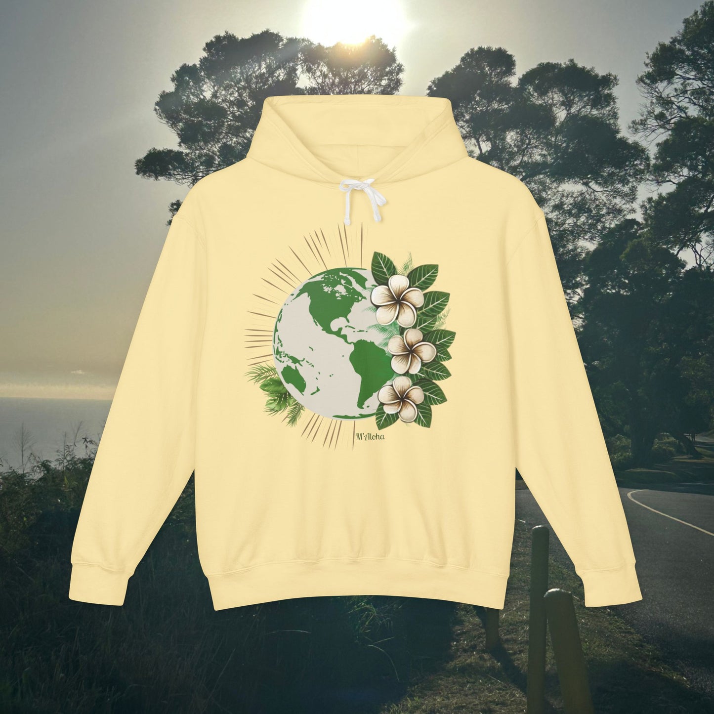 M'Aloha green Earth Lightweight Hooded Sweatshirt