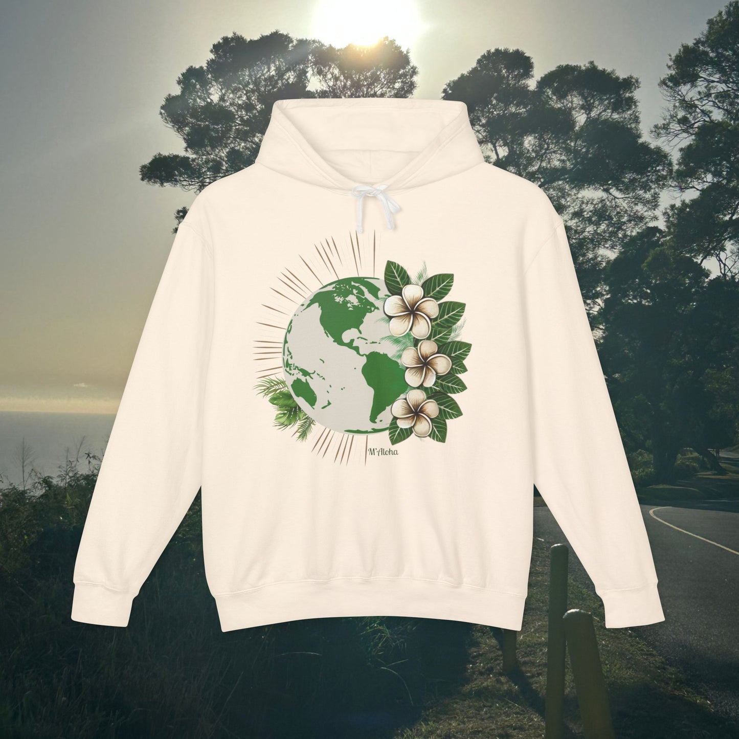 M'Aloha green Earth Lightweight Hooded Sweatshirt