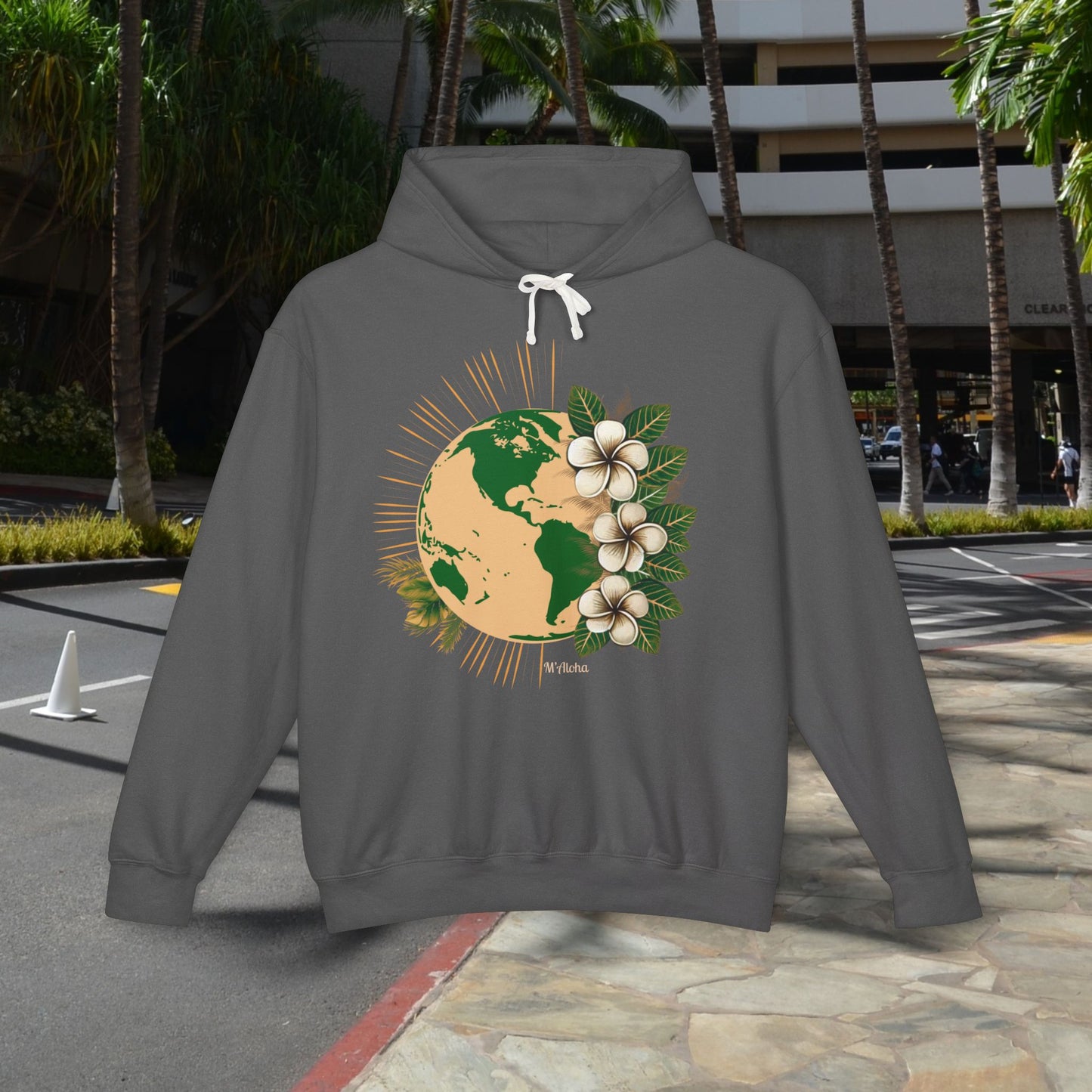 M'Aloha brown Earth Lightweight Hooded Sweatshirt