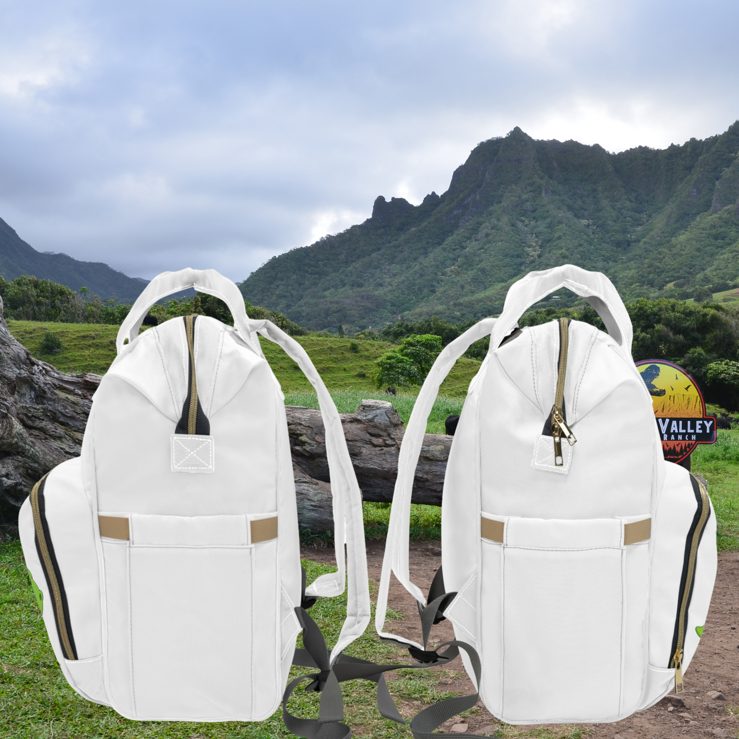 Nalu the Turtle - white multifunctional Diaper Backpack