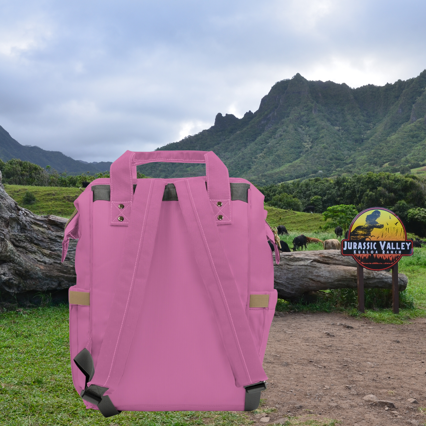 Nalu the Turtle - pink multifunctional Diaper Backpack