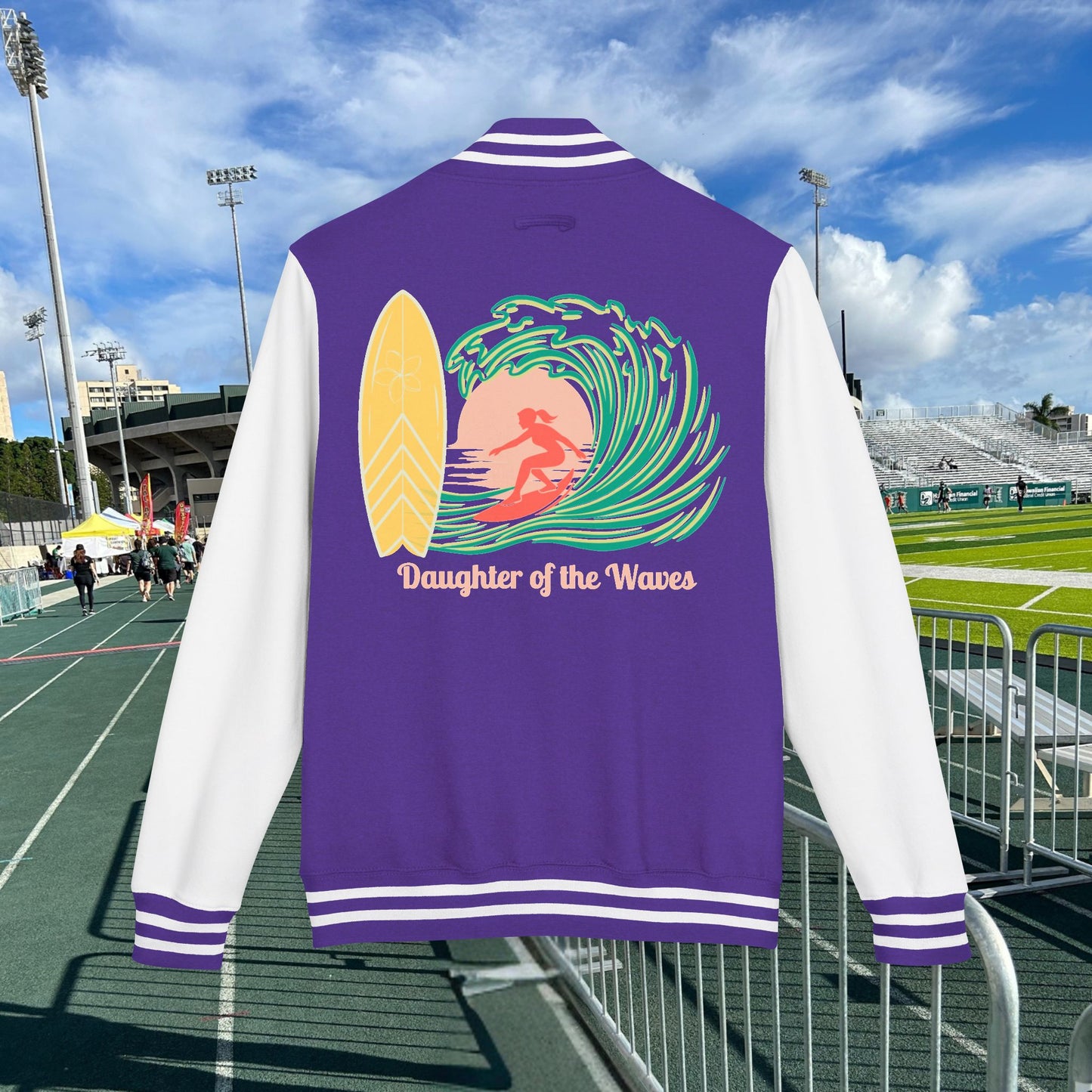 M'Aloha Surfer Letterman Jacket for women