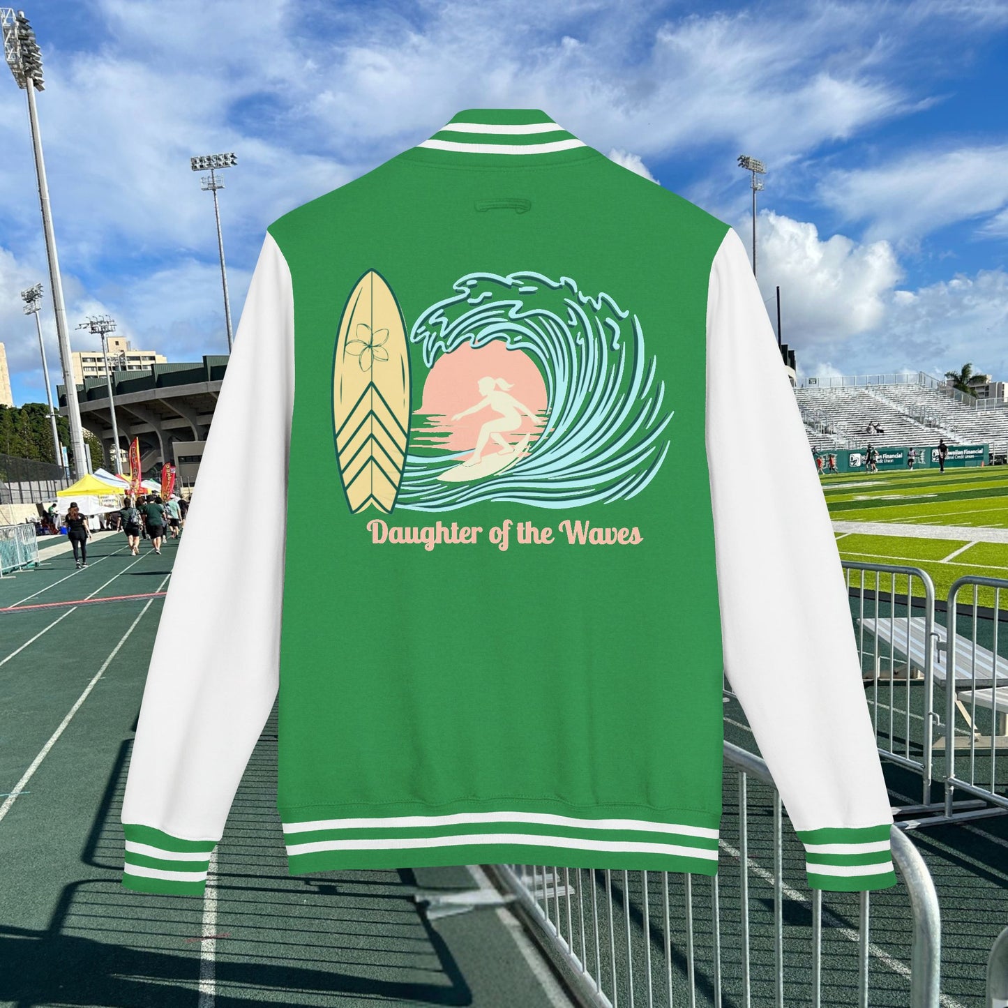 M'Aloha Surfer Letterman Jacket for women