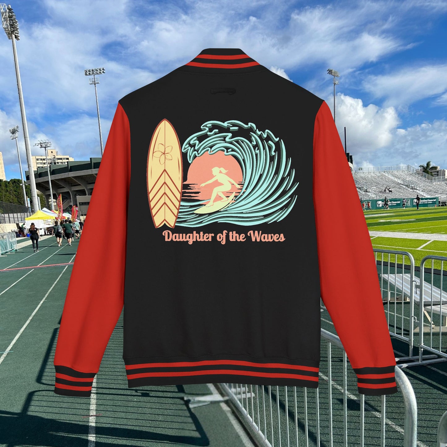 M'Aloha Surfer Letterman Jacket for women