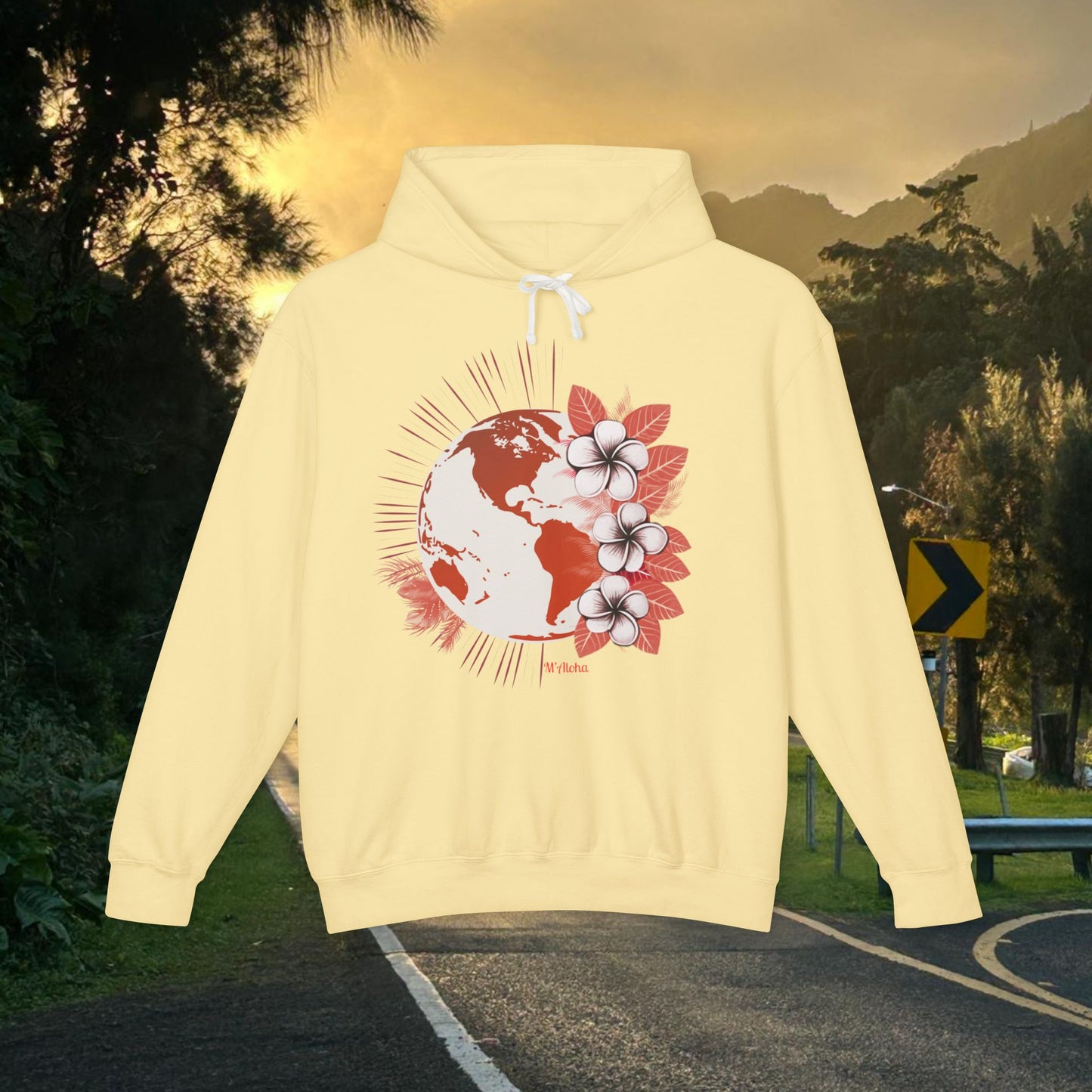 M'Aloha red Earth Lightweight Hooded Sweatshirt
