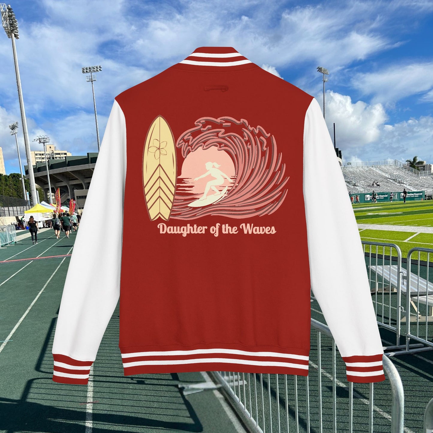 M'Aloha Surfer Letterman Jacket for women