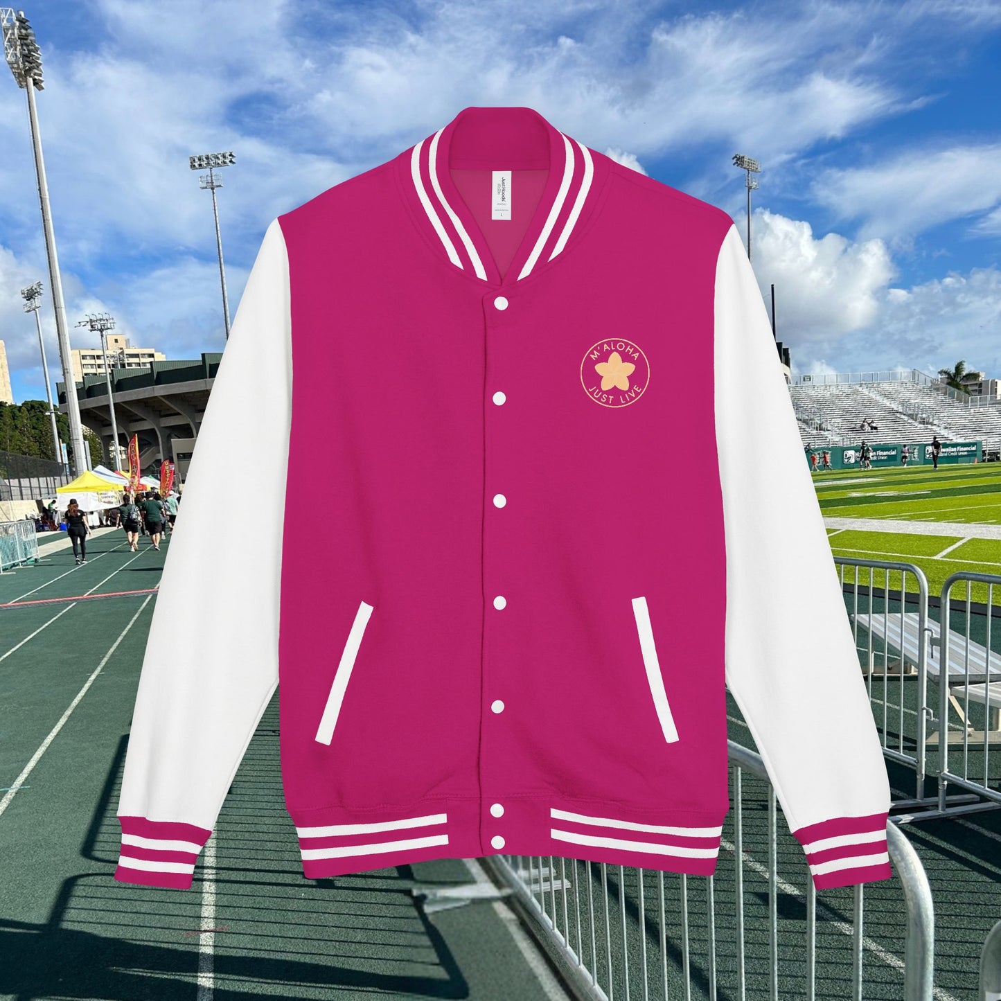 M'Aloha Surfer Letterman Jacket for women
