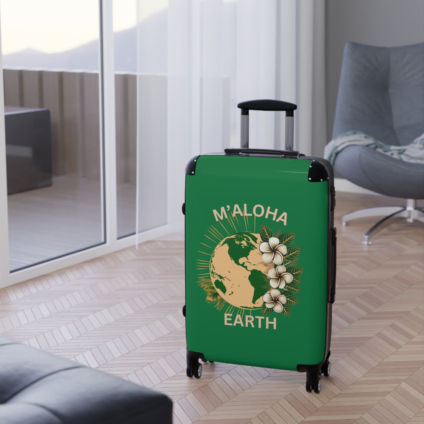 M'Aloha Earth green Suitcase