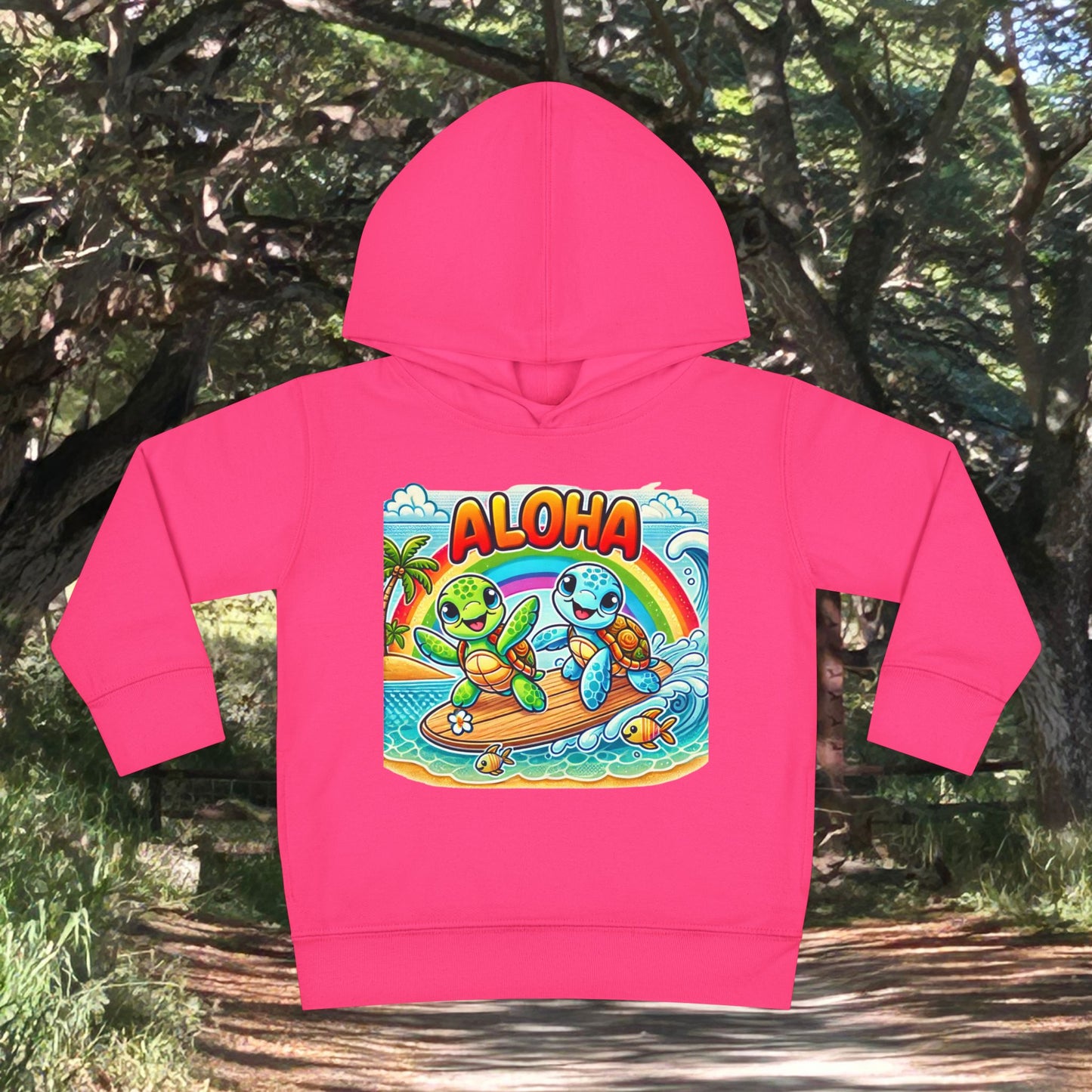 Toddler Fleece Hoodie - Surf Turtles
