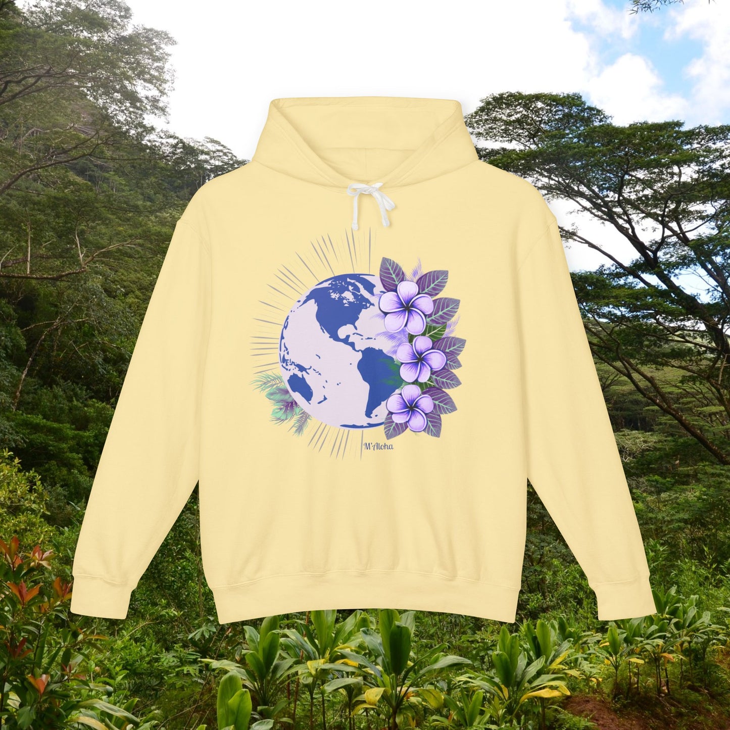 M'Aloha blue Earth Lightweight Hooded Sweatshirt