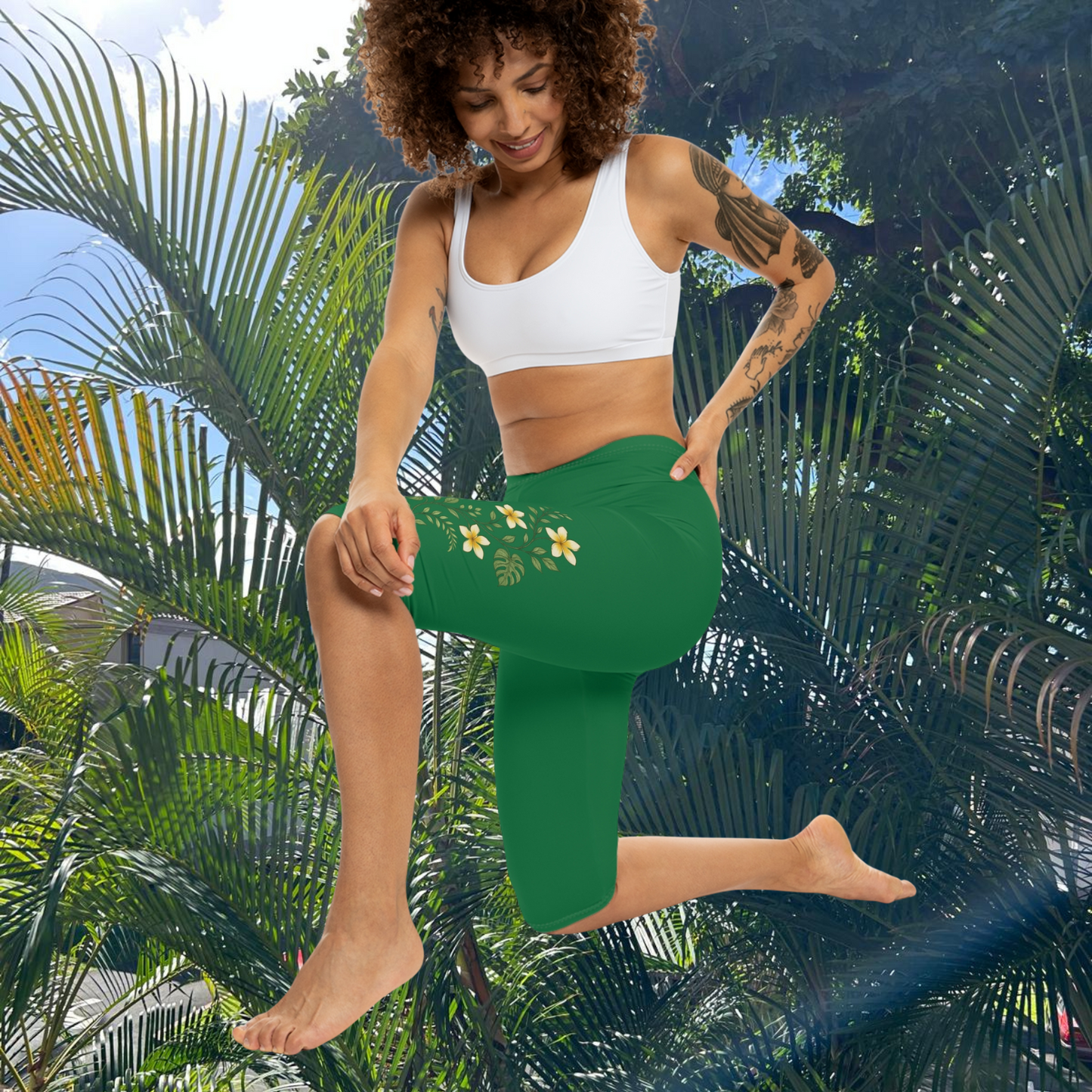 M'Aloha Emerald - Women’s Capri Leggings