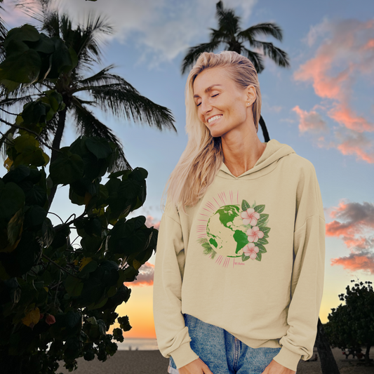 M'Aloha pink Earth Lightweight Hooded Sweatshirt