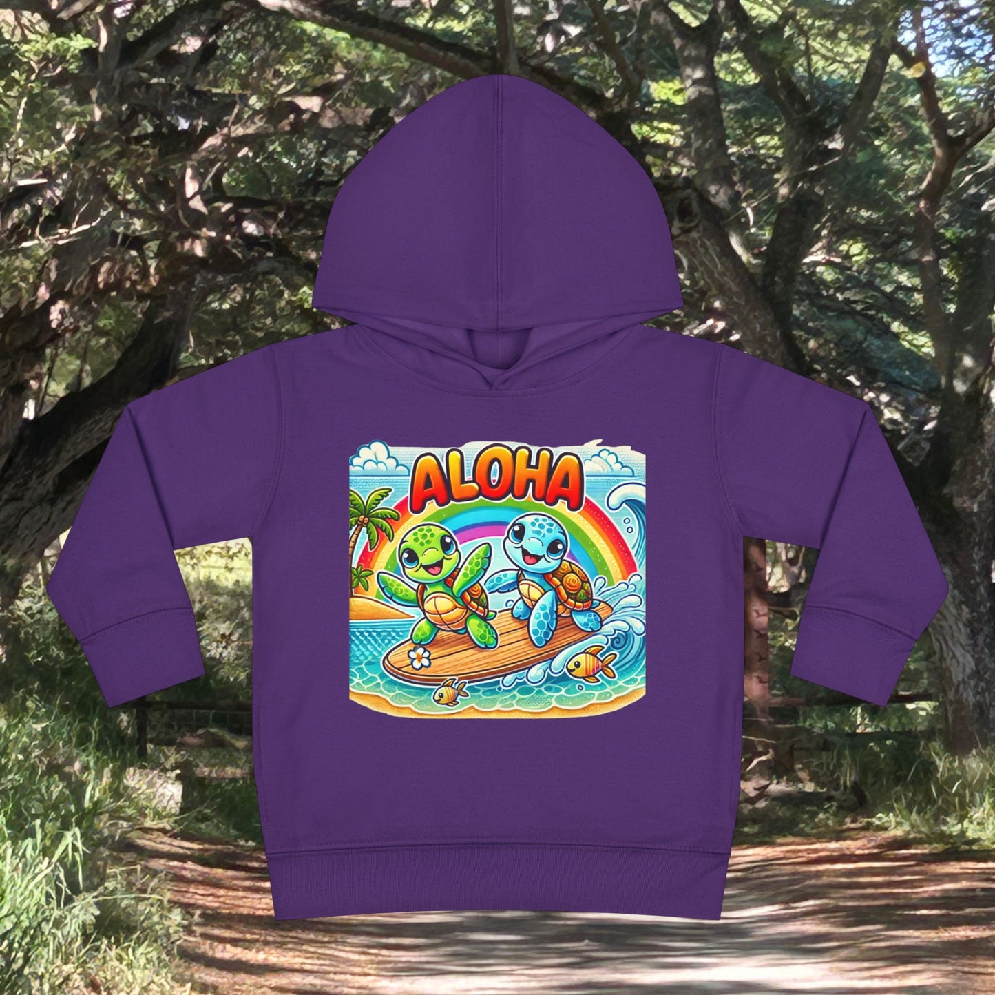 Toddler Fleece Hoodie - Surf Turtles