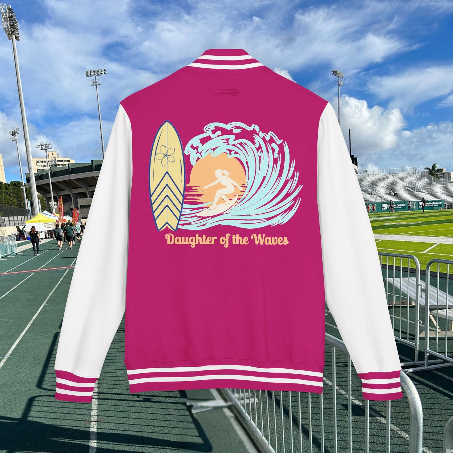 M'Aloha Surfer Letterman Jacket for women