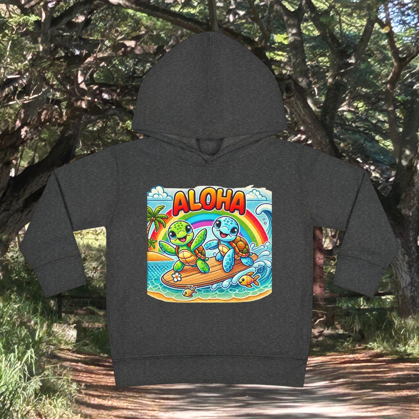 Toddler Fleece Hoodie - Surf Turtles