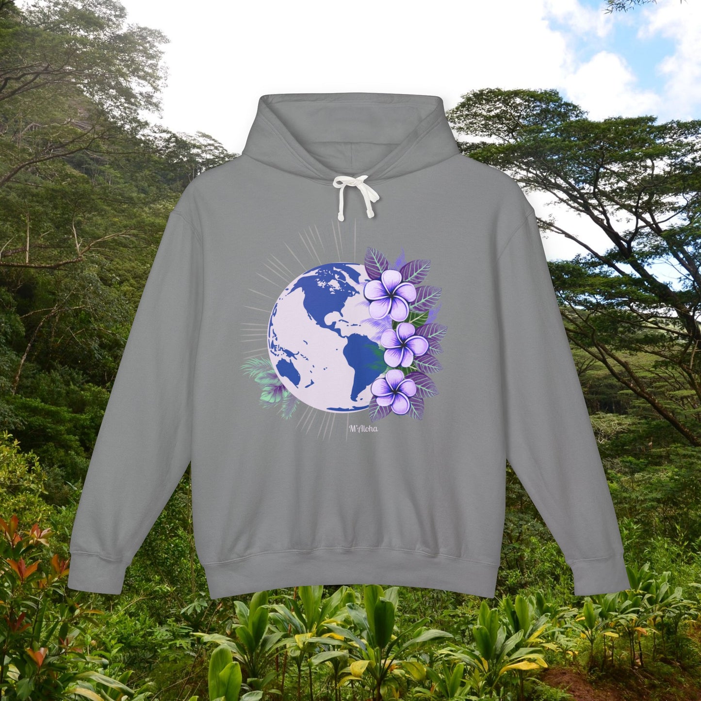 M'Aloha blue Earth Lightweight Hooded Sweatshirt