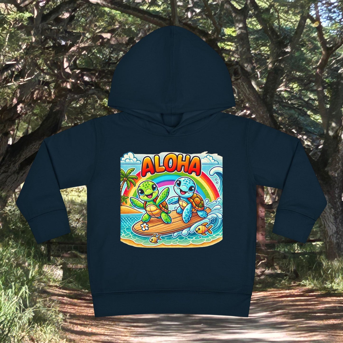 Toddler Fleece Hoodie - Surf Turtles