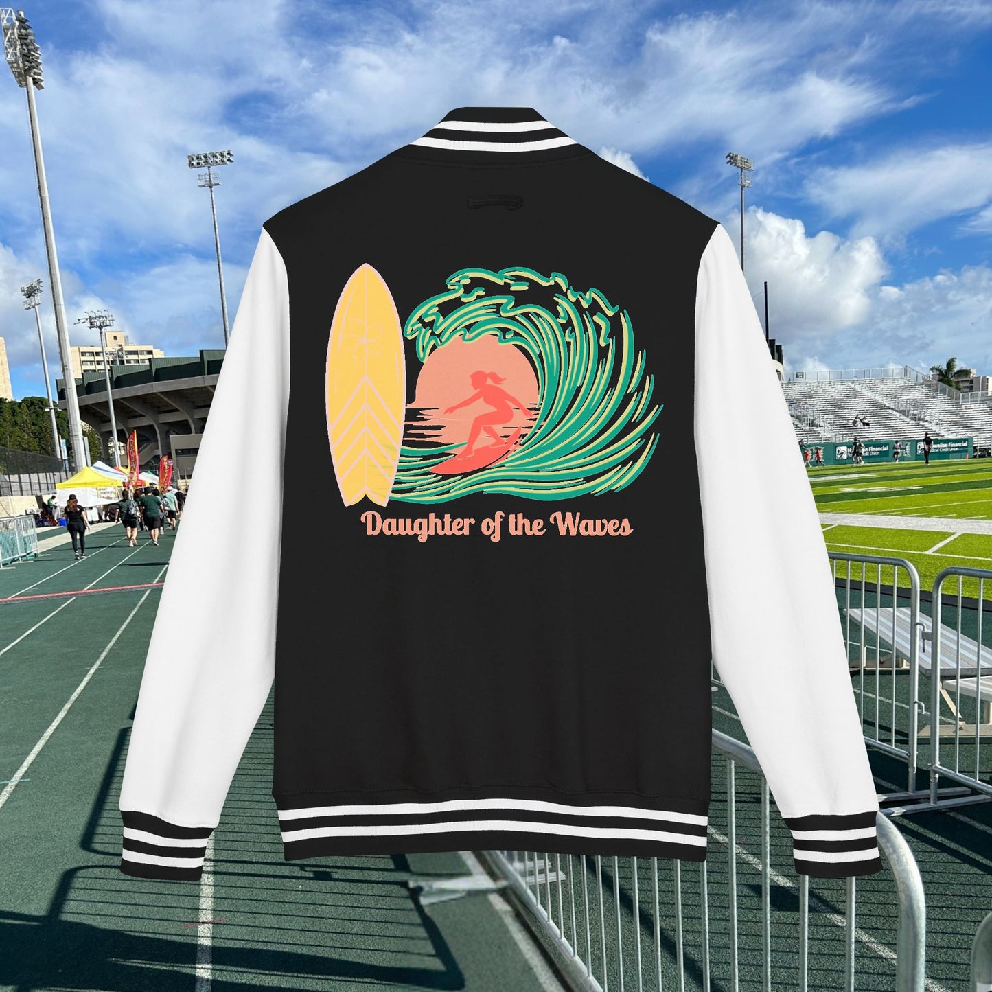M'Aloha Surfer Letterman Jacket for women