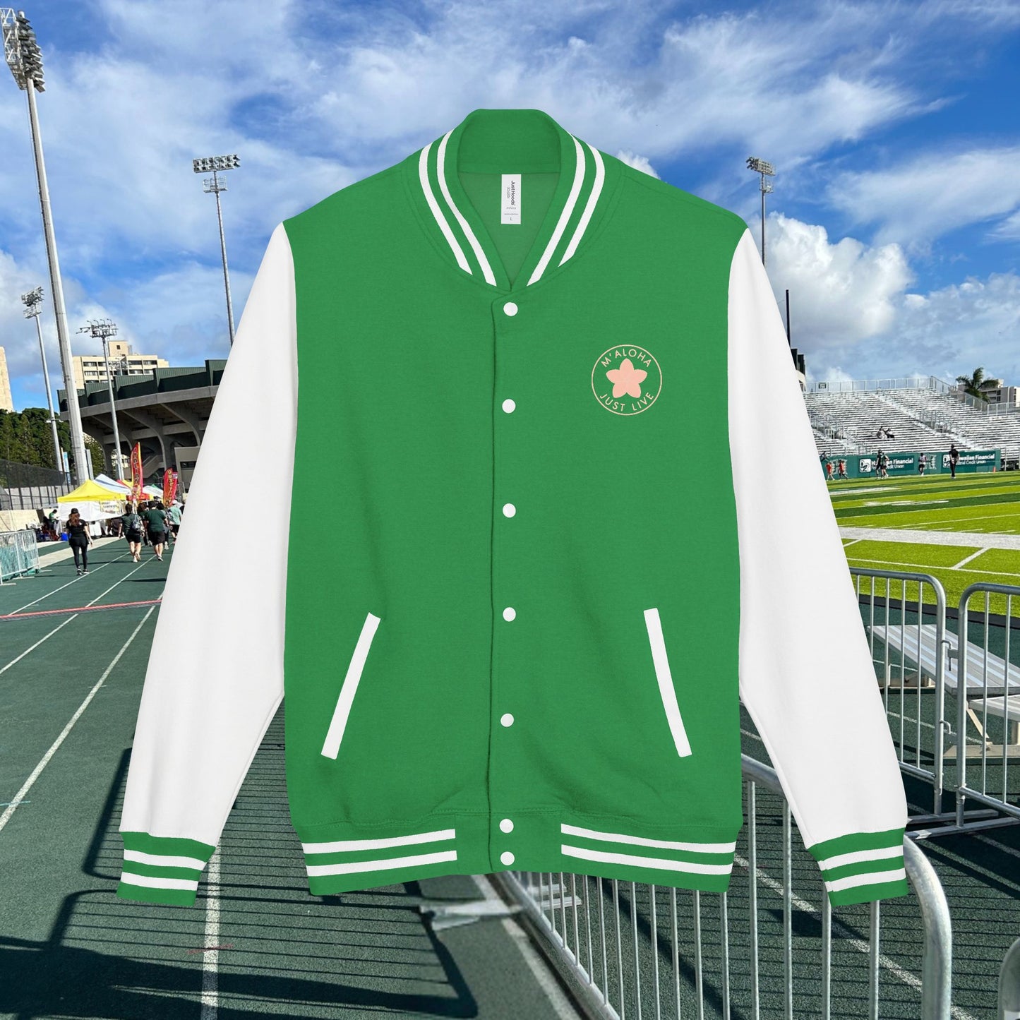 M'Aloha Surfer Letterman Jacket for women