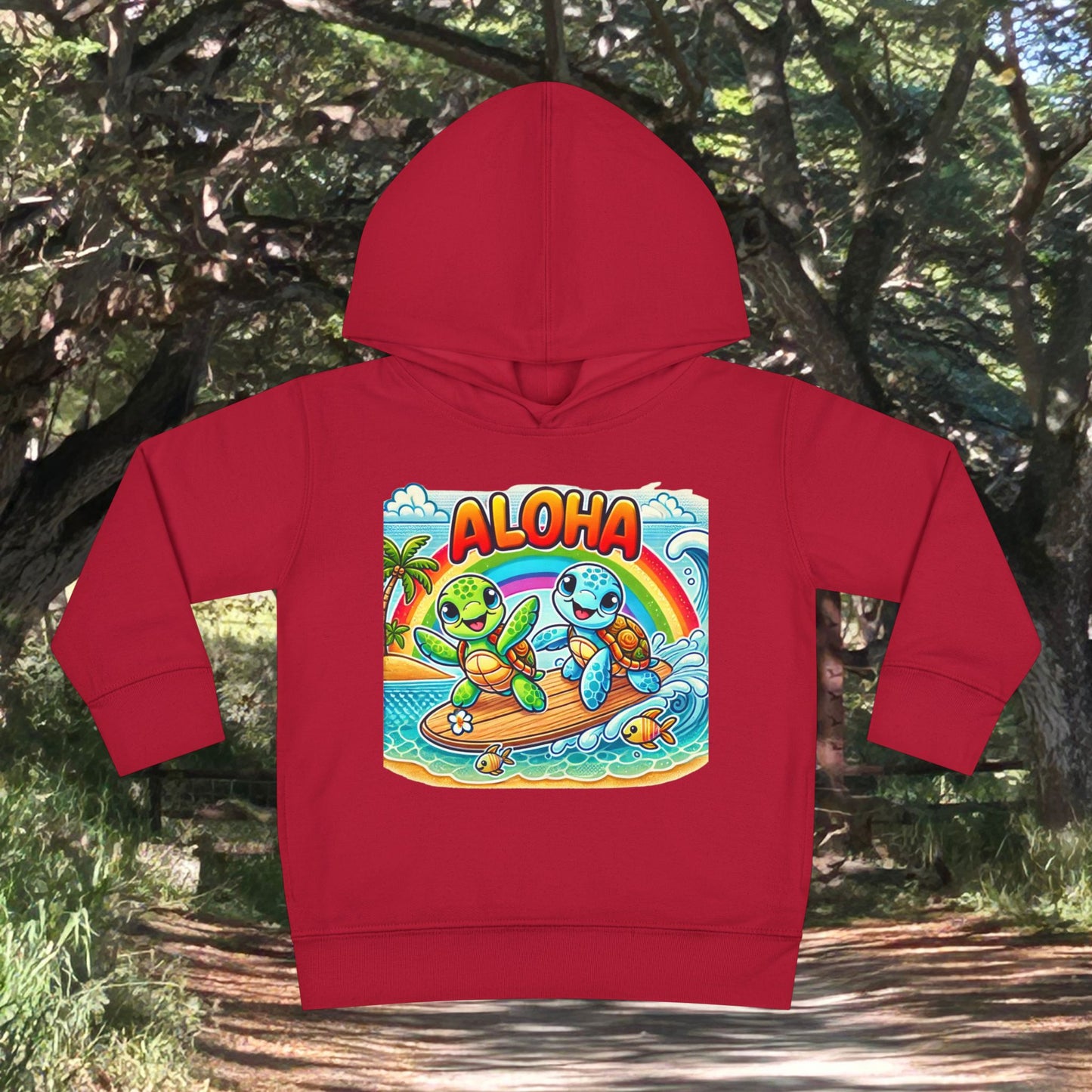 Toddler Fleece Hoodie - Surf Turtles