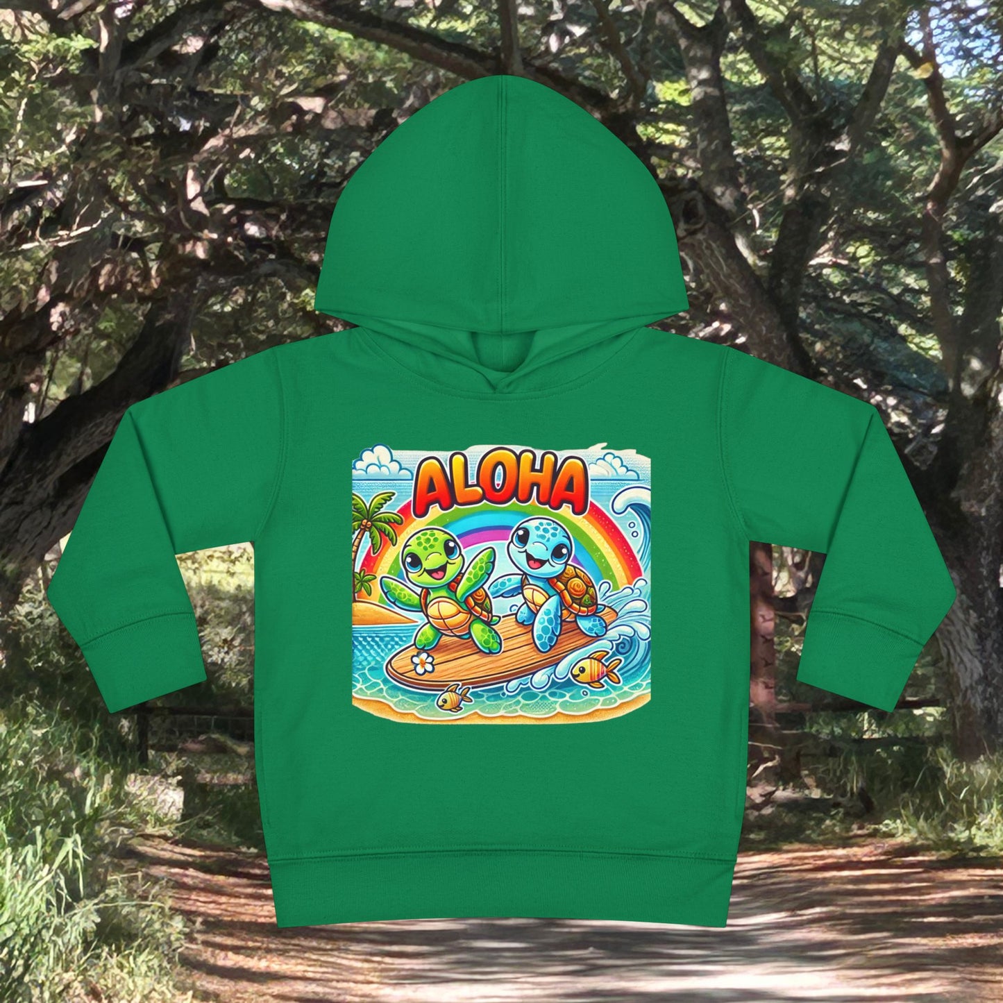 Toddler Fleece Hoodie - Surf Turtles