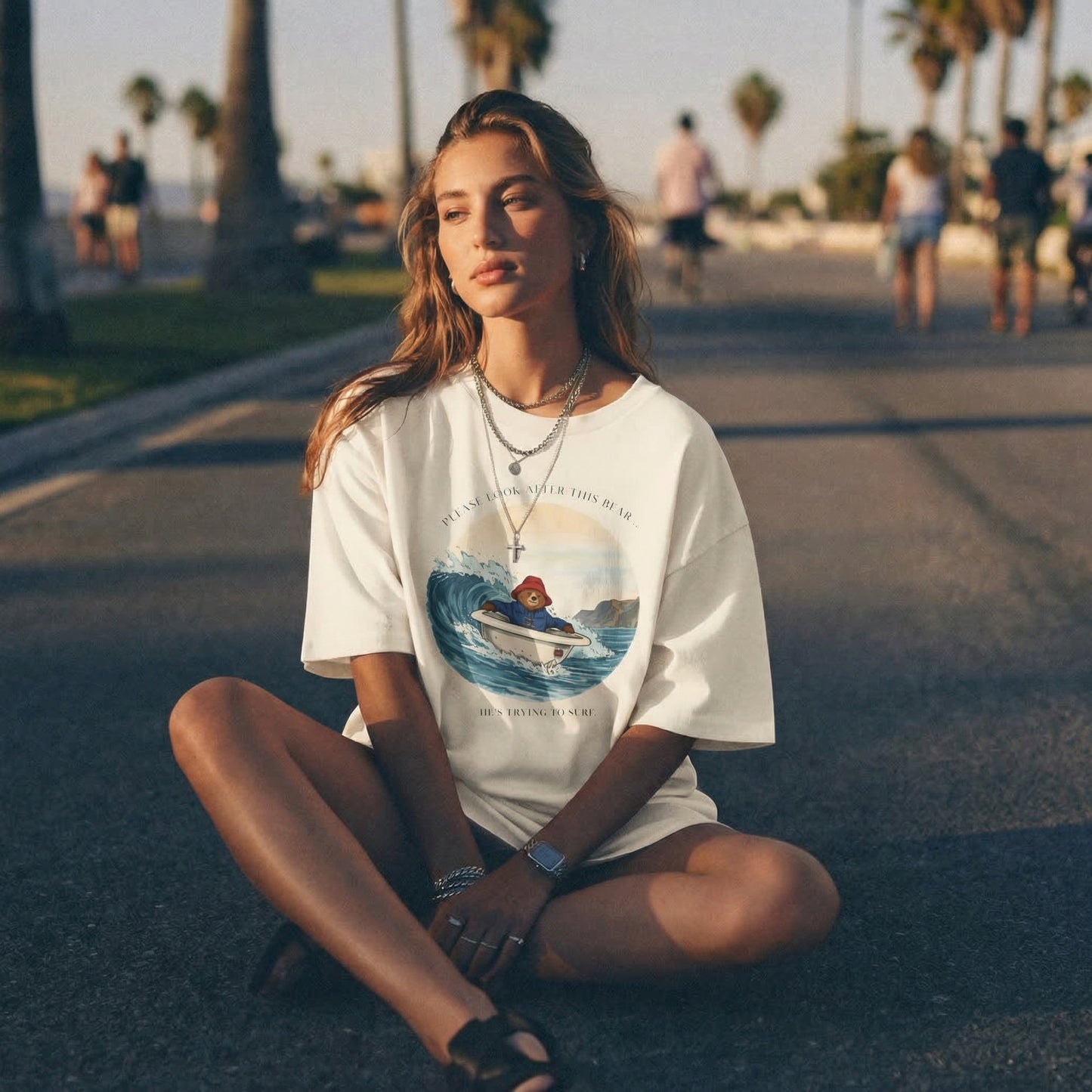 Trying to surf -  Unisex Oversize Tee