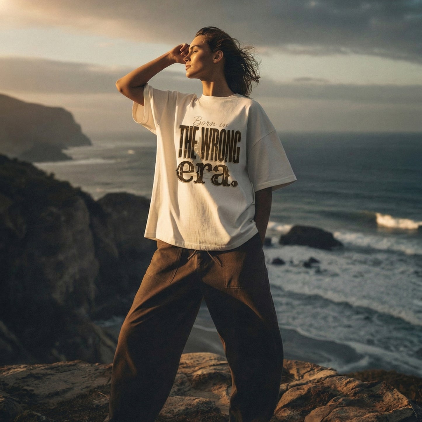 Born in the wrong era-  Oversize Tee